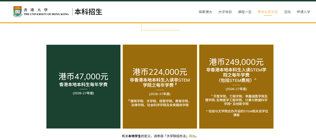 香港大学学费